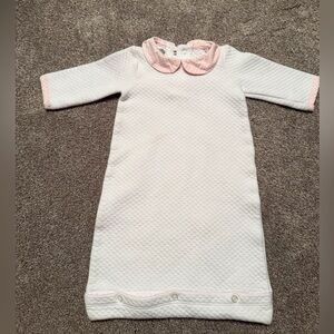 Mud Pie White and Pink quilted Gown